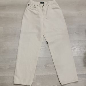 Ralph Lauren Beige Cotton-Linen Blend Pants